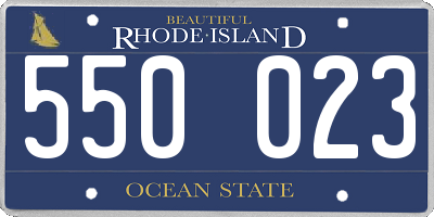RI license plate 550023