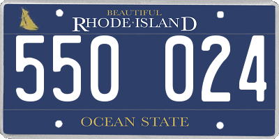 RI license plate 550024