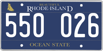 RI license plate 550026