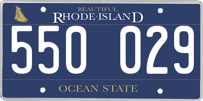 RI license plate 550029