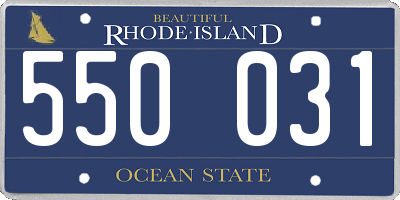RI license plate 550031