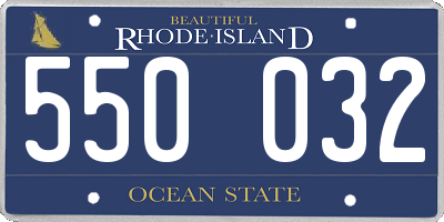 RI license plate 550032