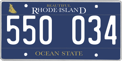 RI license plate 550034