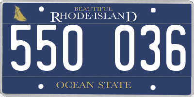 RI license plate 550036