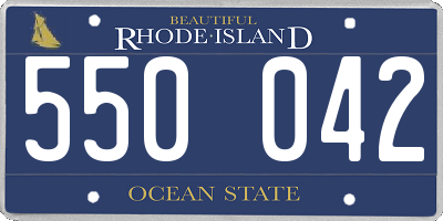 RI license plate 550042
