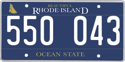 RI license plate 550043