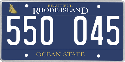 RI license plate 550045