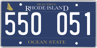 RI license plate 550051