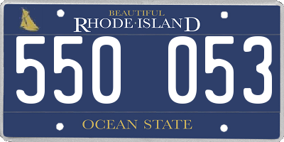RI license plate 550053