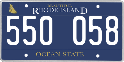 RI license plate 550058