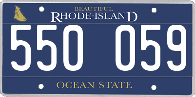 RI license plate 550059