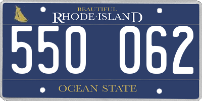 RI license plate 550062