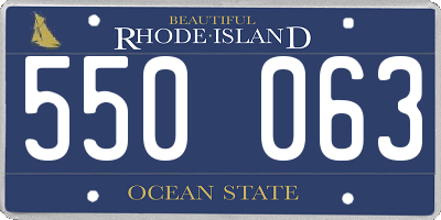 RI license plate 550063