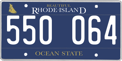 RI license plate 550064