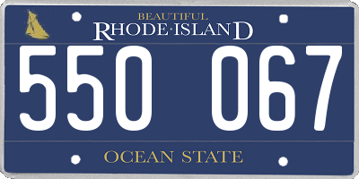 RI license plate 550067