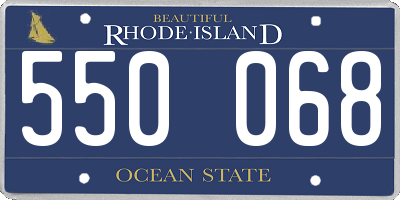 RI license plate 550068