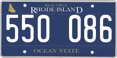 RI license plate 550086