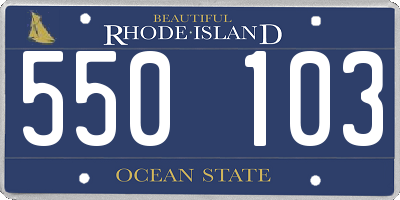 RI license plate 550103