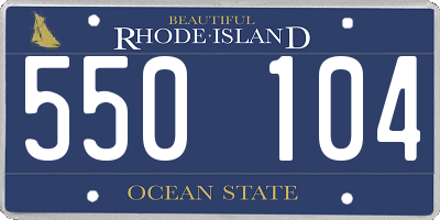 RI license plate 550104