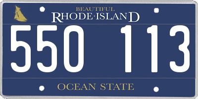 RI license plate 550113