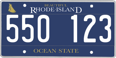 RI license plate 550123