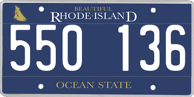 RI license plate 550136