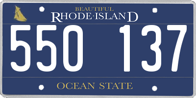 RI license plate 550137