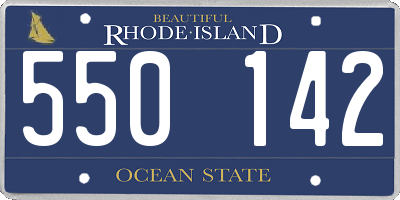 RI license plate 550142