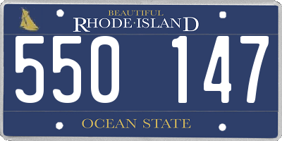 RI license plate 550147
