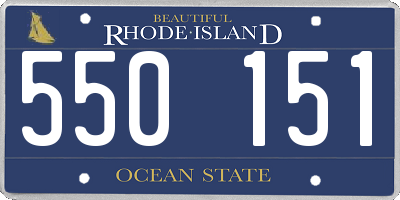 RI license plate 550151