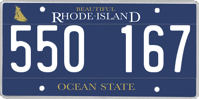 RI license plate 550167