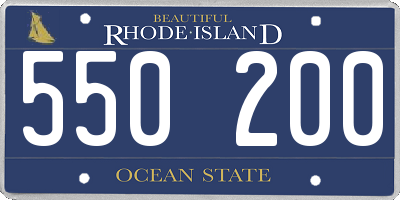 RI license plate 550200