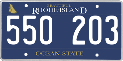 RI license plate 550203