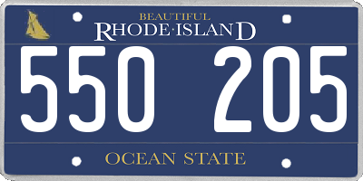 RI license plate 550205