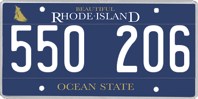 RI license plate 550206