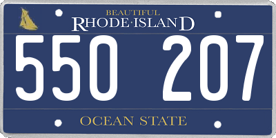 RI license plate 550207