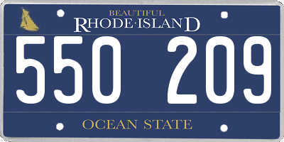 RI license plate 550209