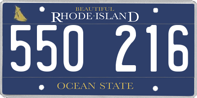 RI license plate 550216