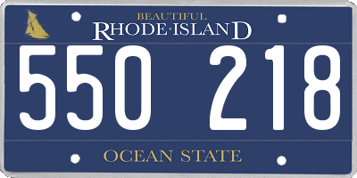 RI license plate 550218