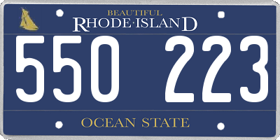 RI license plate 550223