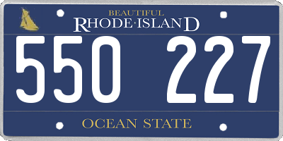 RI license plate 550227
