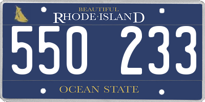 RI license plate 550233