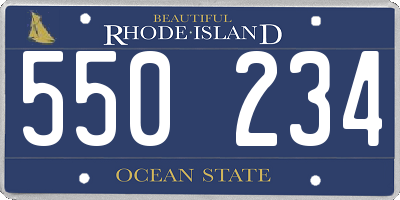 RI license plate 550234