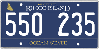 RI license plate 550235