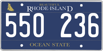 RI license plate 550236