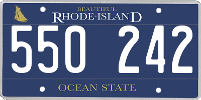RI license plate 550242