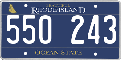 RI license plate 550243