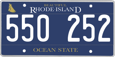 RI license plate 550252