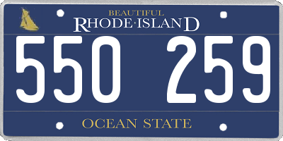 RI license plate 550259