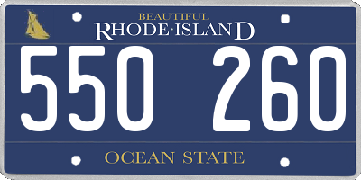 RI license plate 550260